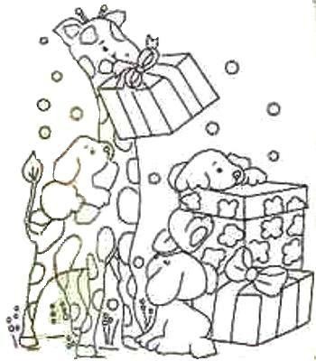 la girafe les petits chiens pour l anniversaire coloriage bonhomme de neige